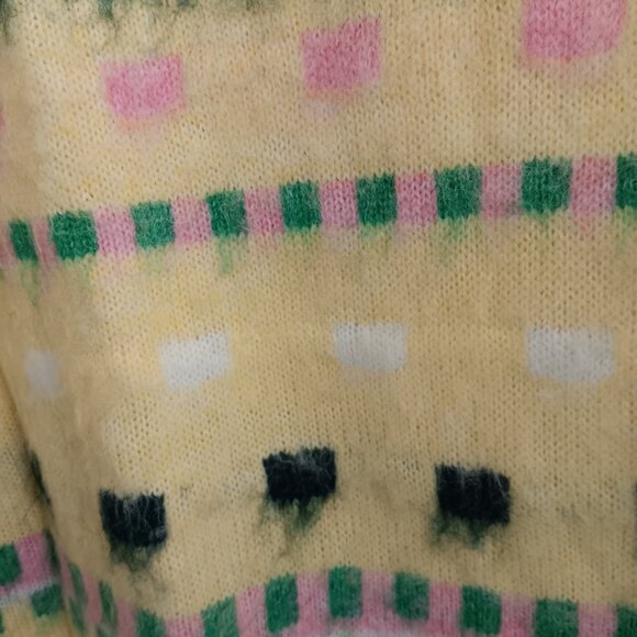 by Stacy London Patterned Crew Neck Cozy Sweater - Lemon Sz XL a670718 - Picture 4 of 6